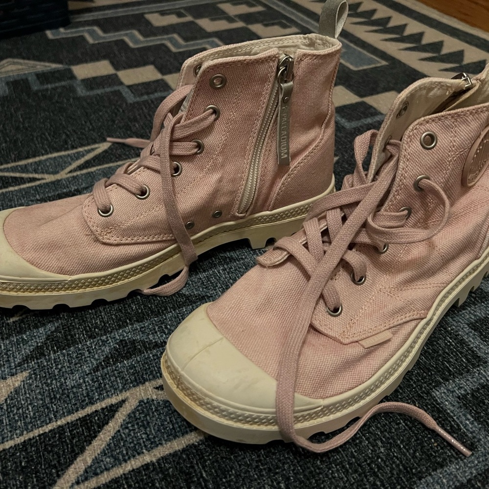Pink Palladium High-Top Sneakers with Zipper